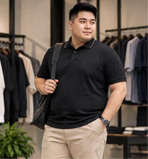Áo Thun Nam Big Size Premium Cotton Basic 2 Ao Den Bigisize Nam